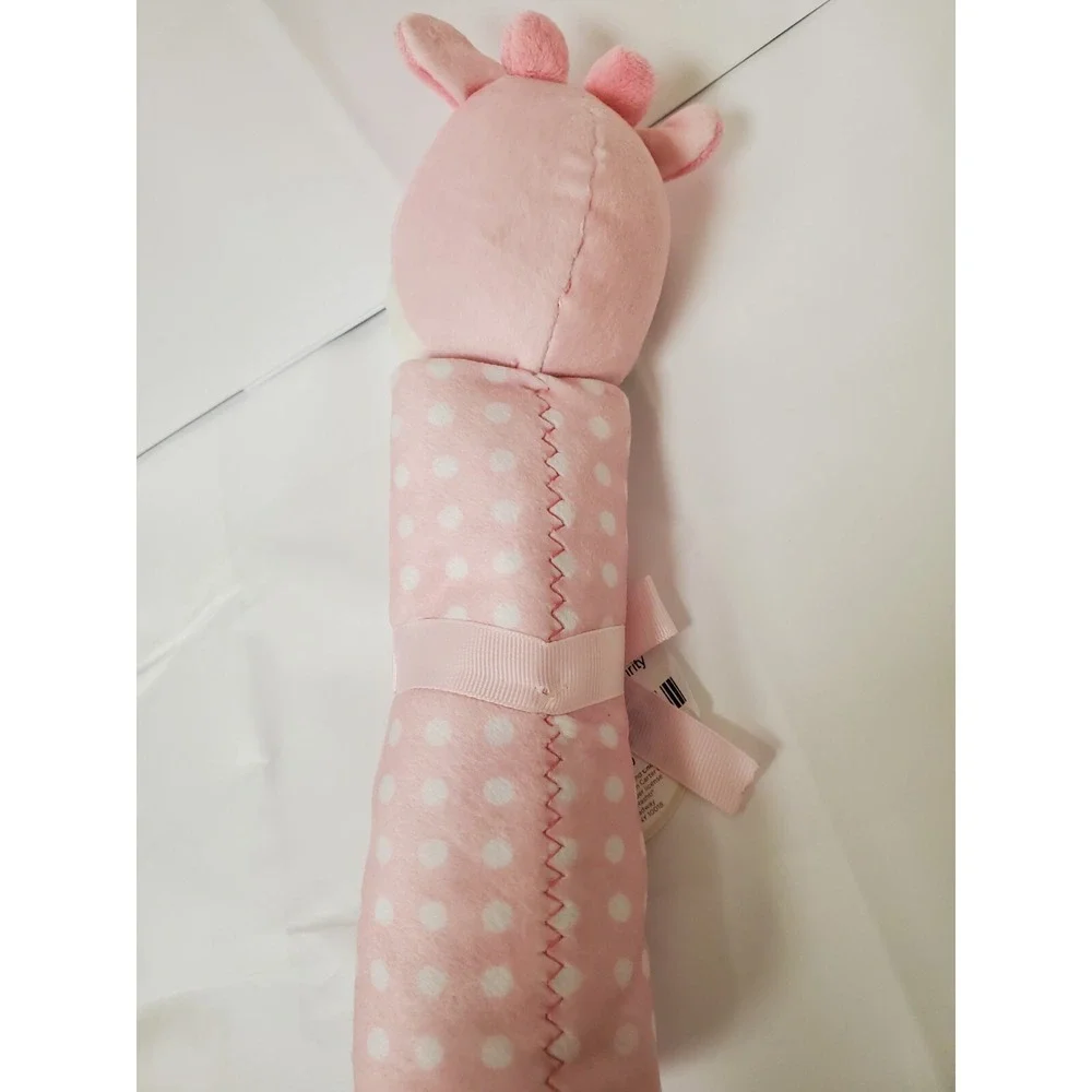 Carter's pink /‎ white polkadot security blanket Lovey Giraffe NWT